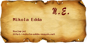 Mikola Edda névjegykártya